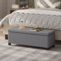 Banc de rangement ottoman, repose-pieds de bout de lit en velours côtelé avec couvercle et pieds