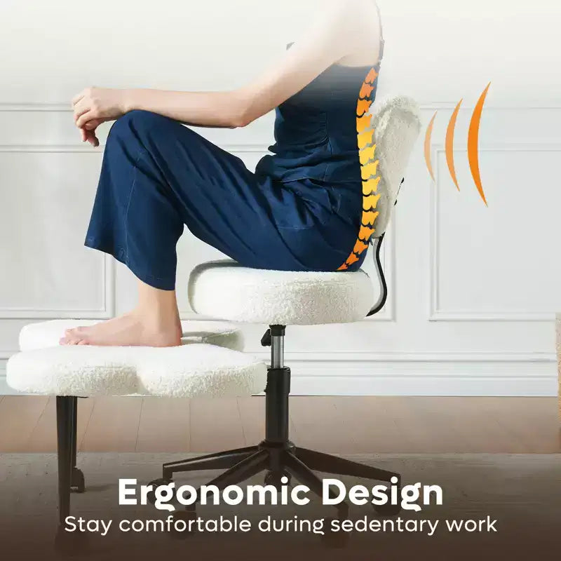 Chaise de bureau ergonomique entrecroisée, chaise de méditation réglable en hauteur