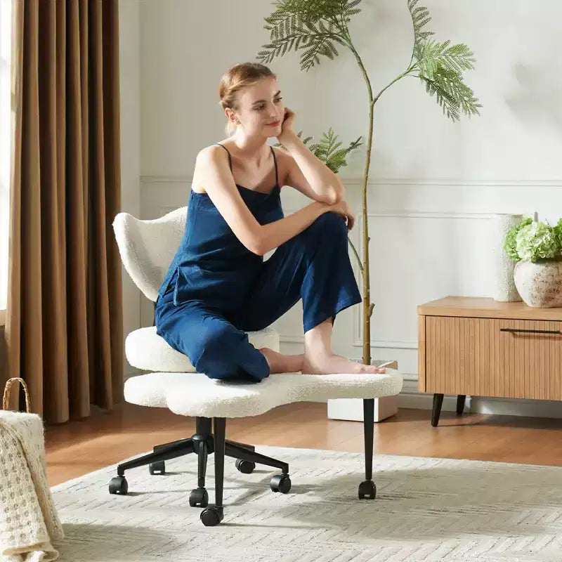 Chaise de bureau ergonomique entrecroisée, chaise de méditation réglable en hauteur