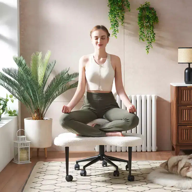 Chaise de bureau ergonomique entrecroisée, chaise de méditation réglable en hauteur