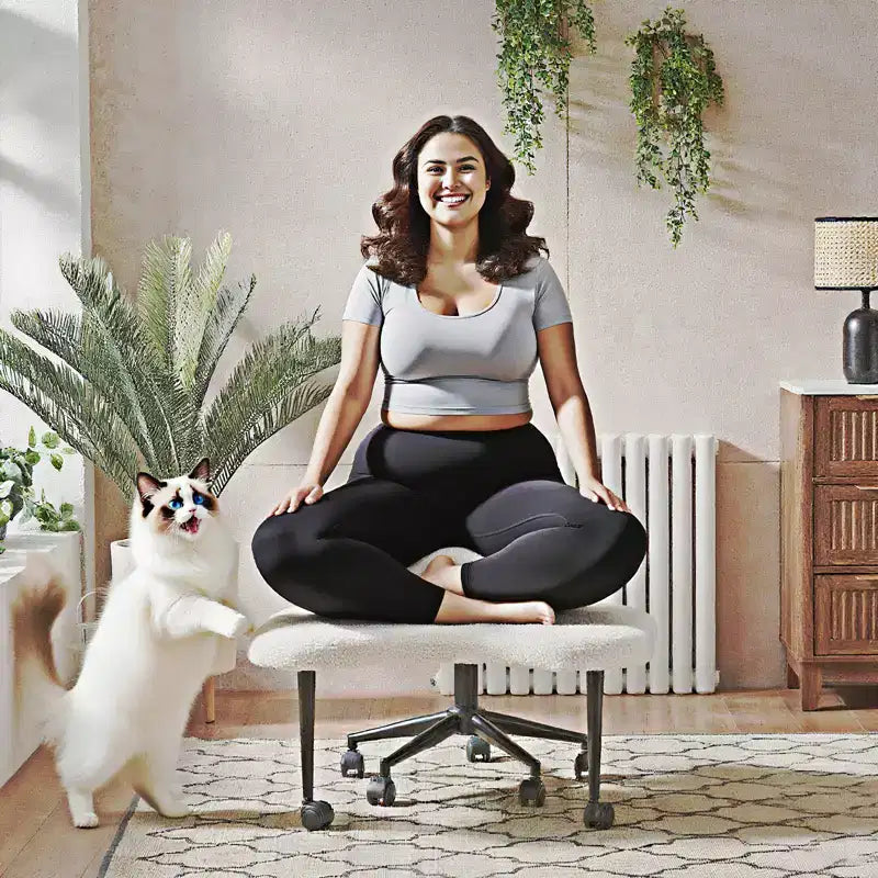 Chaise de bureau ergonomique entrecroisée, chaise de méditation réglable en hauteur