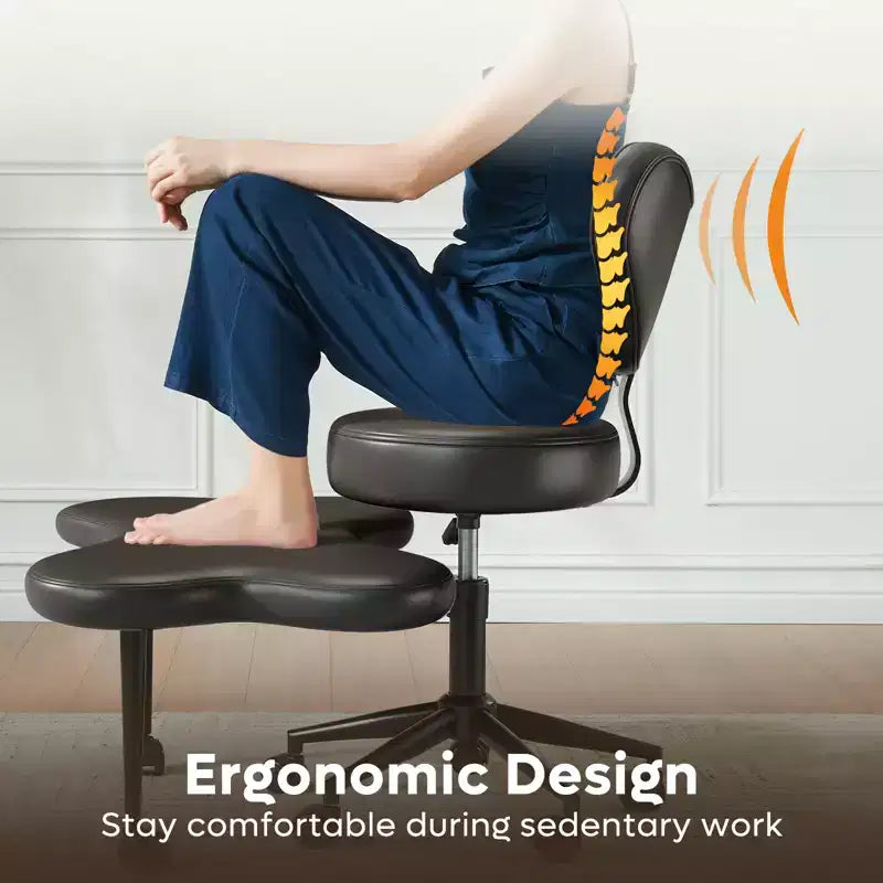 Chaise de bureau ergonomique entrecroisée, chaise de méditation réglable en hauteur