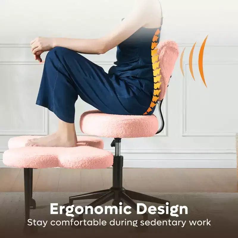 Chaise de bureau ergonomique entrecroisée, chaise de méditation réglable en hauteur