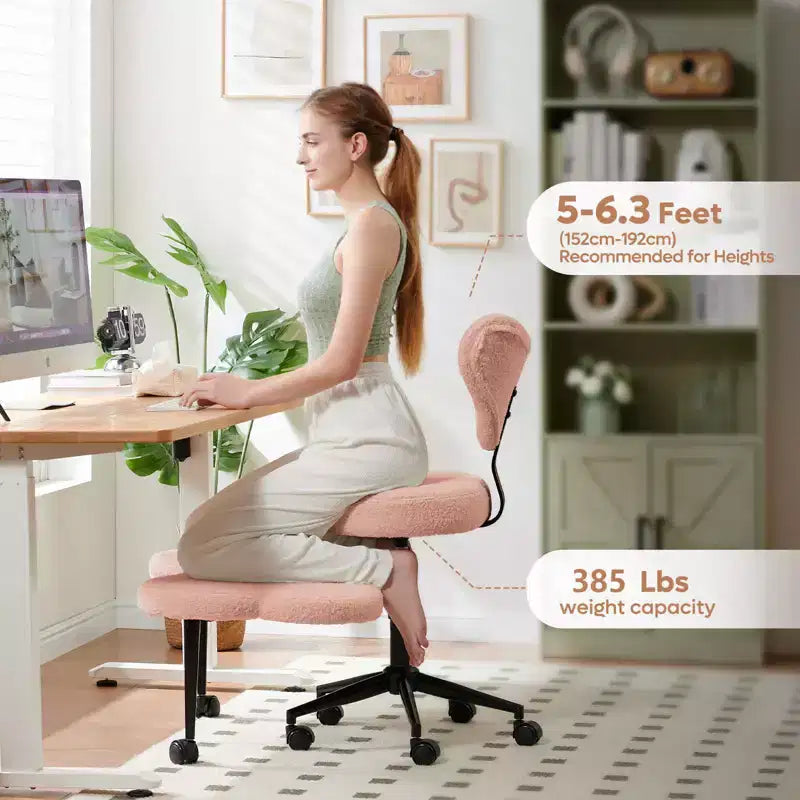 Chaise de bureau ergonomique entrecroisée, chaise de méditation réglable en hauteur