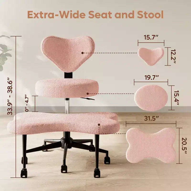 Chaise de bureau ergonomique entrecroisée, chaise de méditation réglable en hauteur