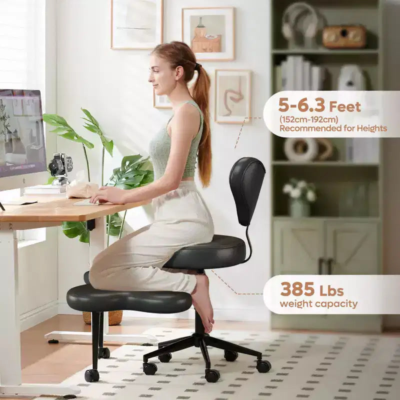 Chaise de bureau ergonomique entrecroisée, chaise de méditation réglable en hauteur