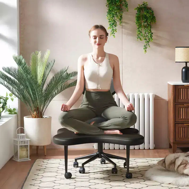 Chaise de bureau ergonomique entrecroisée, chaise de méditation réglable en hauteur