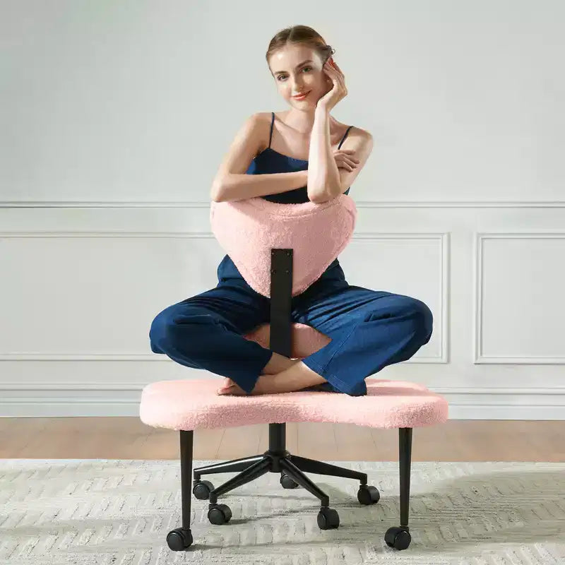 Chaise de bureau ergonomique entrecroisée, chaise de méditation réglable en hauteur
