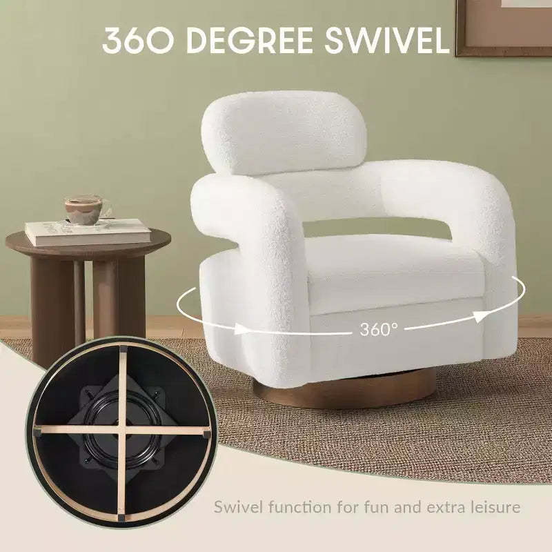 Fauteuil pivotant d'appoint « tonneau » Mid-Century Modern