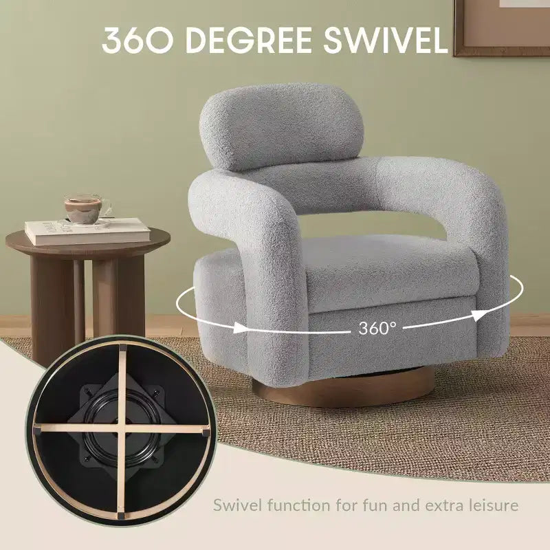 Fauteuil pivotant d'appoint « tonneau » Mid-Century Modern