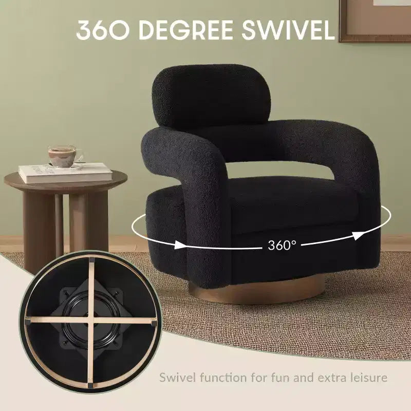 Fauteuil pivotant d'appoint « tonneau » Mid-Century Modern