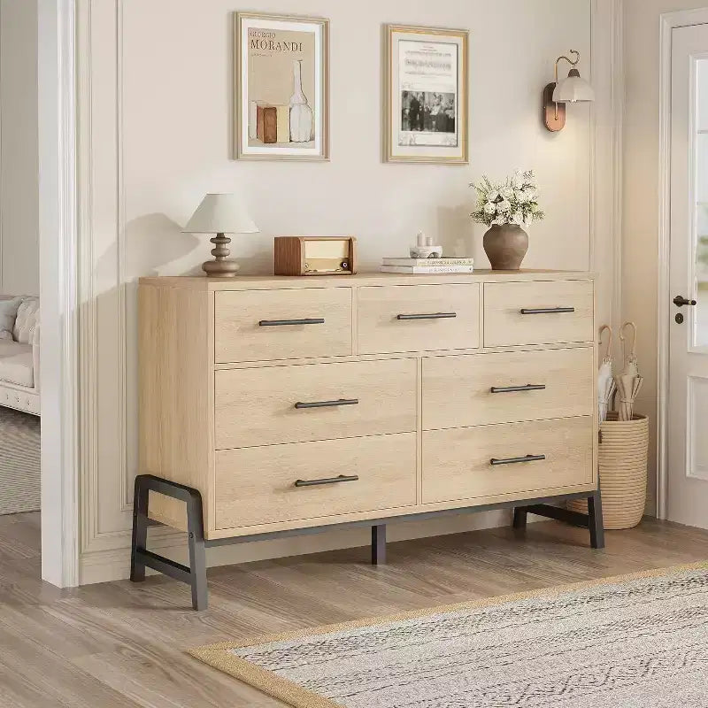 Commode à 7 tiroirs, rangement à tiroirs autoportant