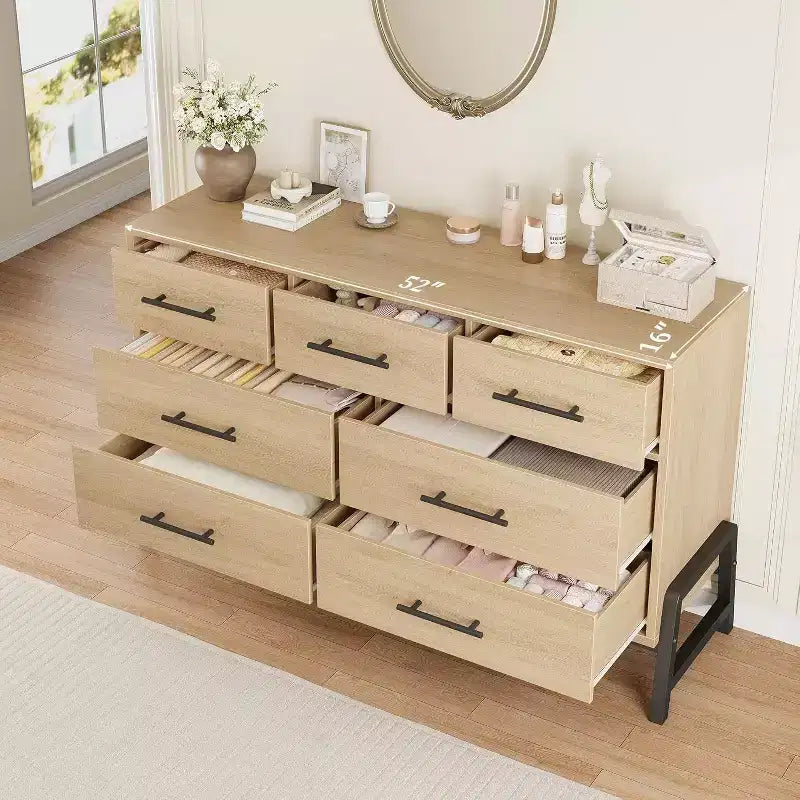 Commode à 7 tiroirs, rangement à tiroirs autoportant