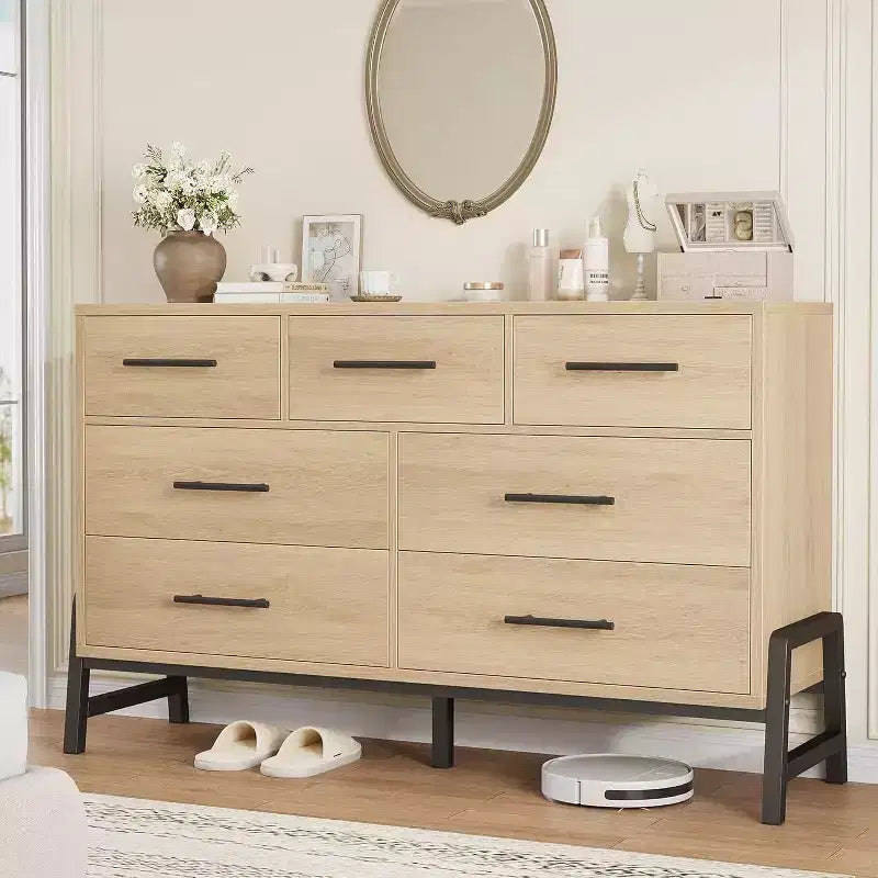 Commode à 7 tiroirs, rangement à tiroirs autoportant