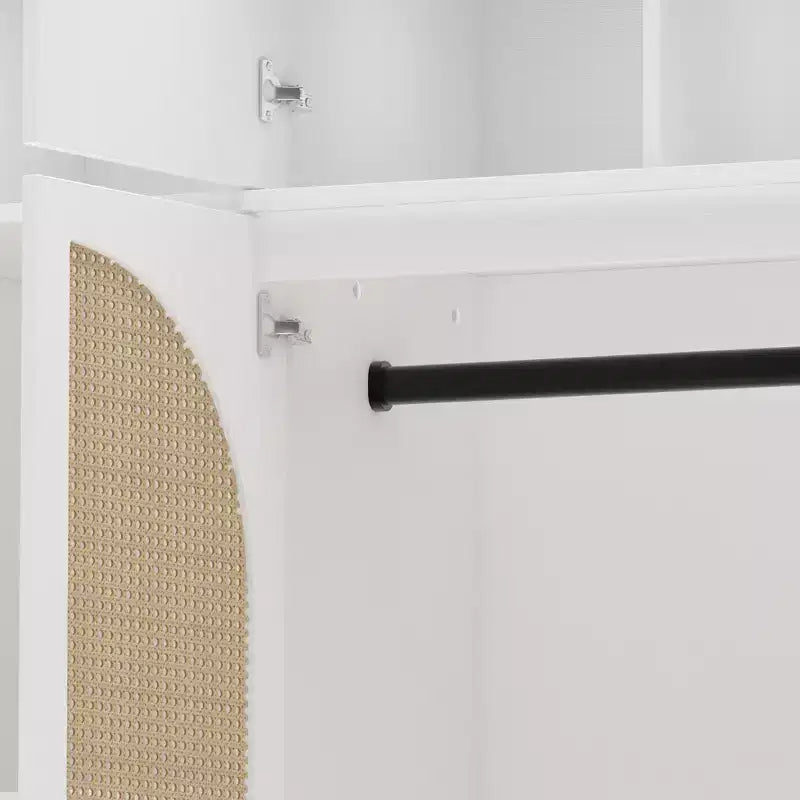 Armoire penderie 8 portes grande capacité avec tringle de suspension