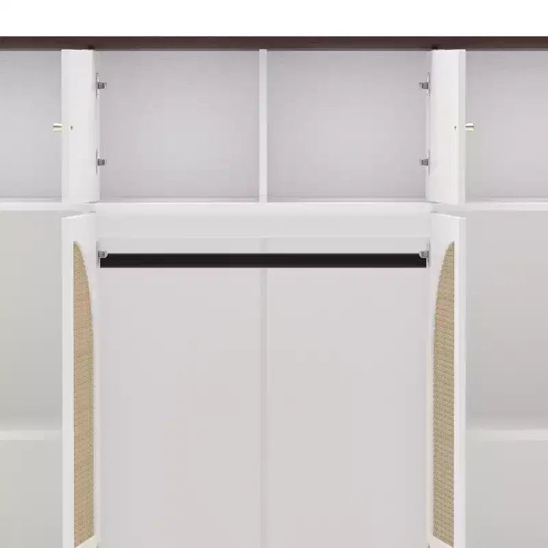 Armoire penderie 8 portes grande capacité avec tringle de suspension