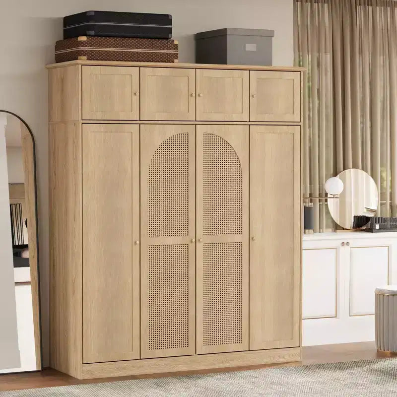 Armoire penderie 8 portes grande capacité avec tringle de suspension