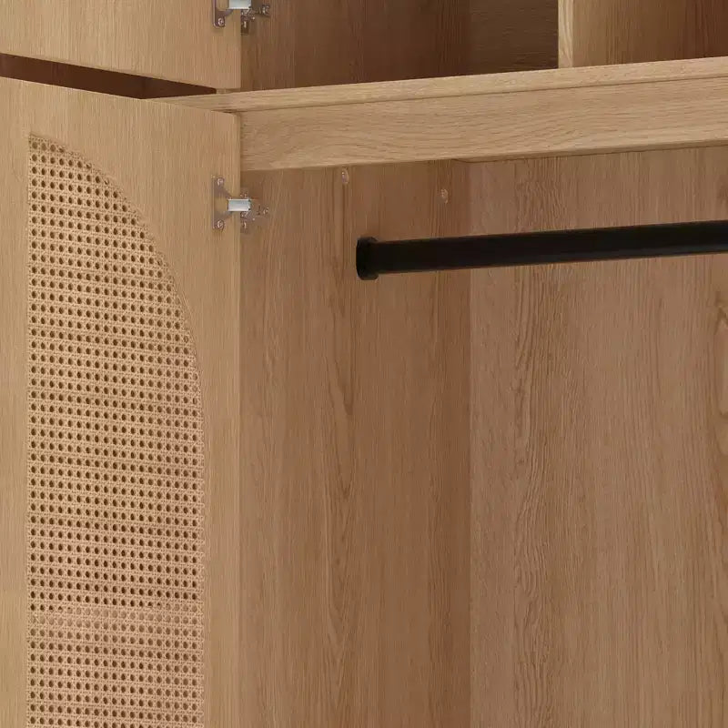 Armoire penderie 8 portes grande capacité avec tringle de suspension