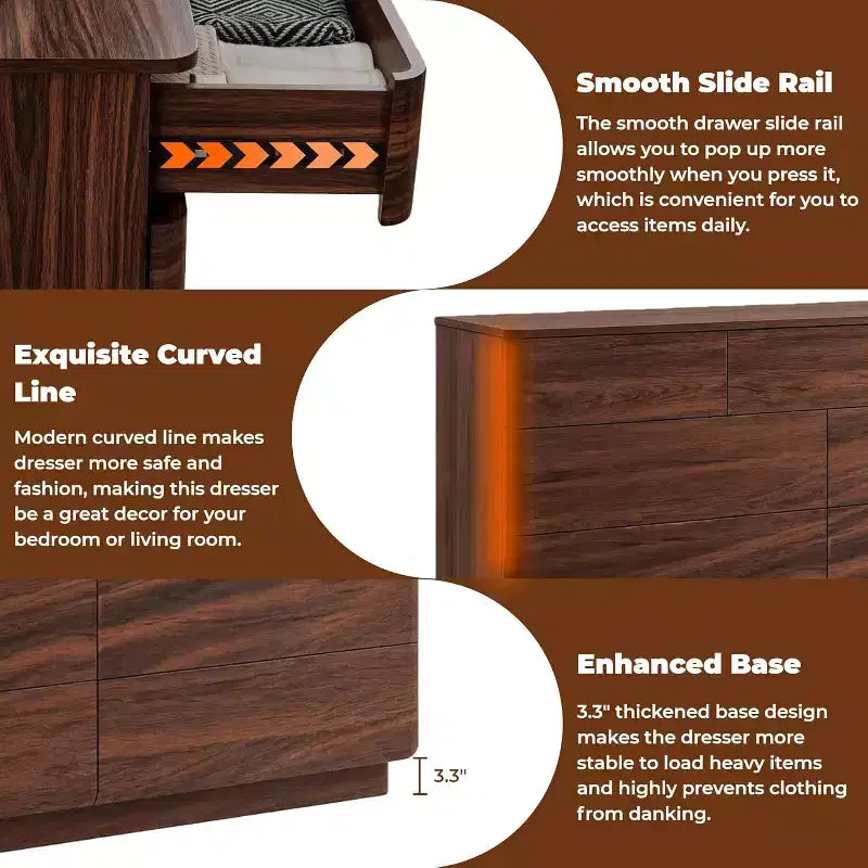 Commode, commode en bois de 52 pouces de large