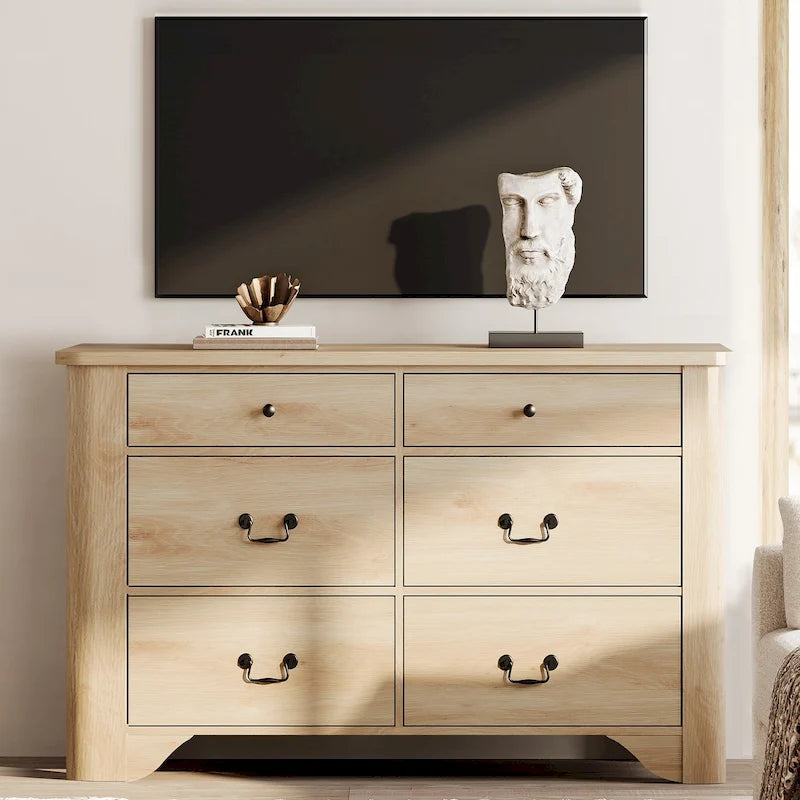 Meuble TV commode de ferme avec 6 tiroirs