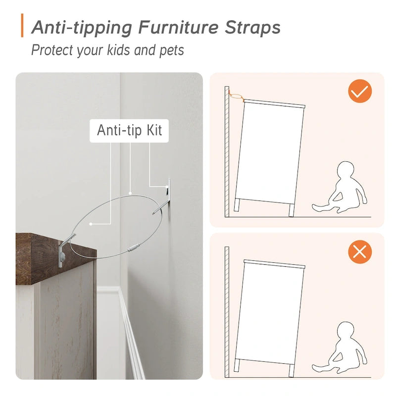 Meuble TV commode de ferme avec 6 tiroirs