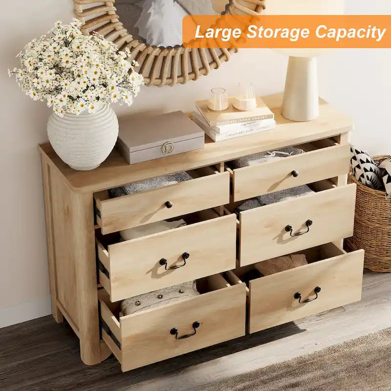 Meuble TV commode de ferme avec 6 tiroirs