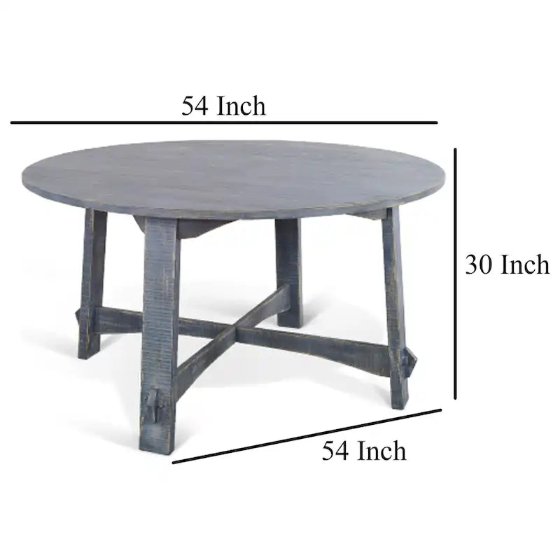 Table à manger, 54 pouces, ronde à lattes