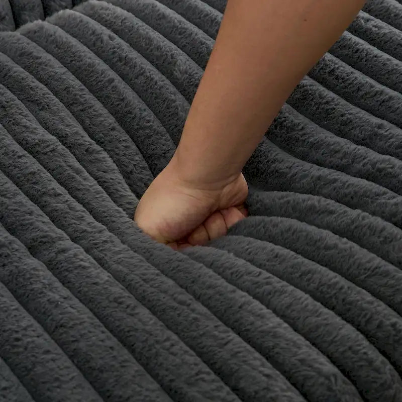 Chaise longue surdimensionnée moderne gris foncé de 47,8 po en tissu d'ameublement