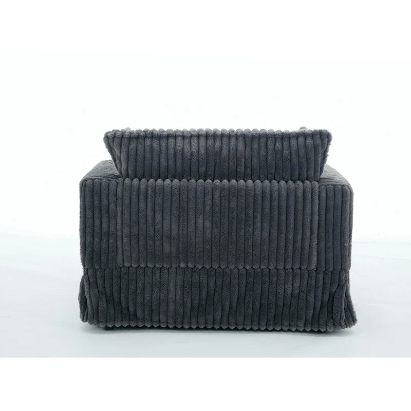 Chaise longue surdimensionnée moderne gris foncé de 47,8 po en tissu d'ameublement