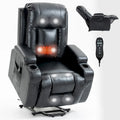 Fauteuil inclinable électrique noir avec fonction de massage par vibration, adapté aux personnes âgées