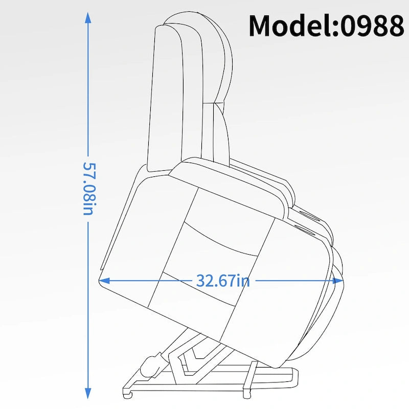 Fauteuil inclinable électrique noir avec fonction de massage par vibration, adapté aux personnes âgées