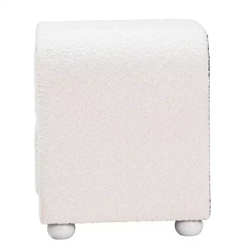 Table de chevet 2 tiroirs en hévéa blanc