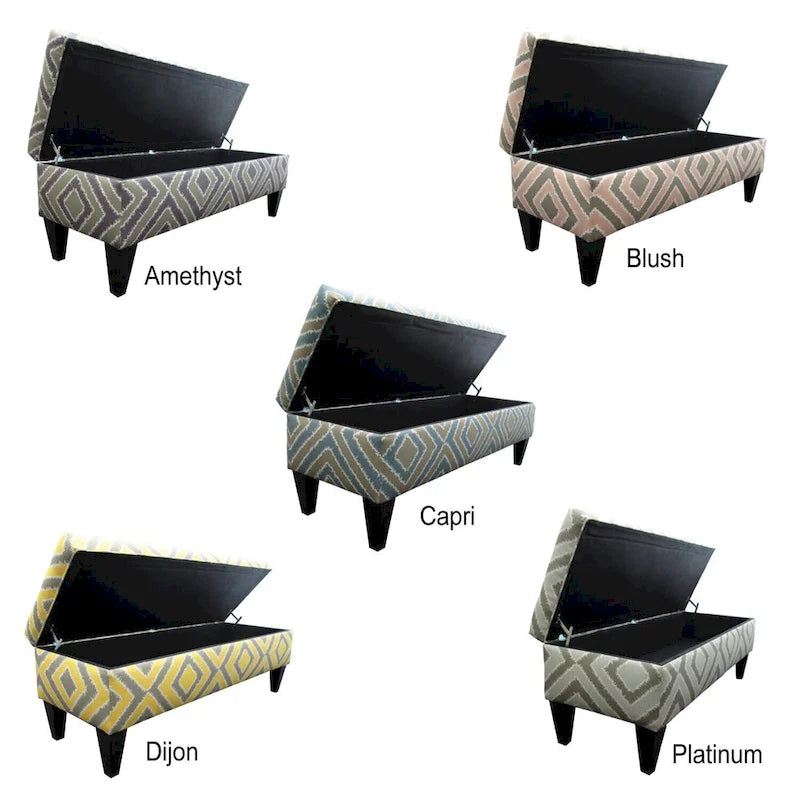 Banc de rangement capitonné