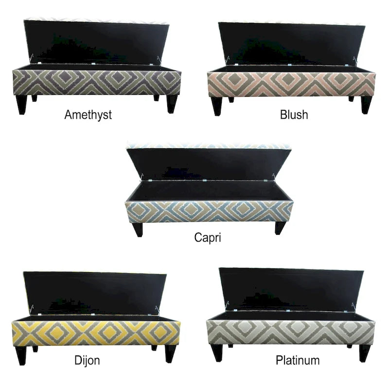 Banc de rangement capitonné