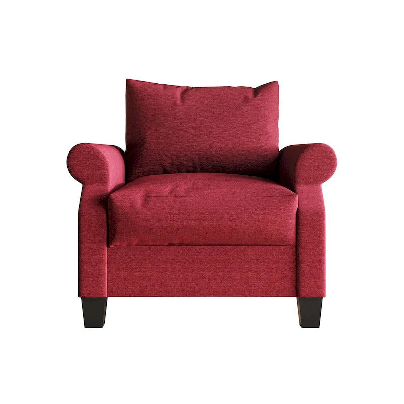 Fauteuil capitonné en lin classique