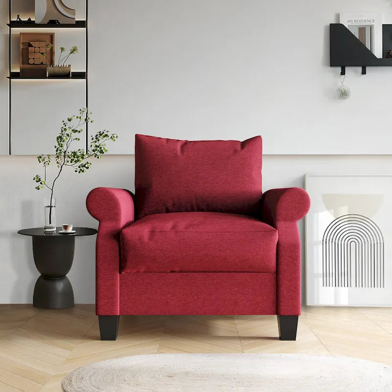 CraftPorch Classic Linen Upholstered Arm Chair