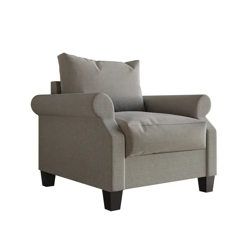 Fauteuil capitonné en lin classique
