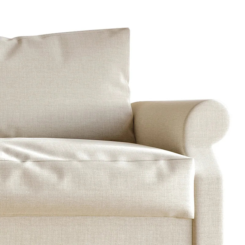 Fauteuil capitonné en lin classique