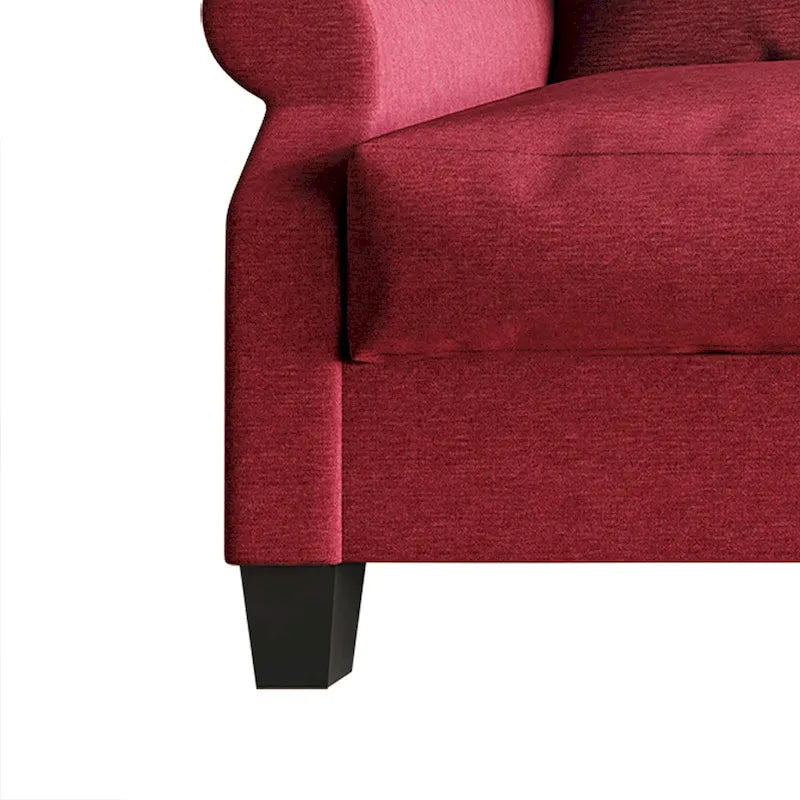 Fauteuil capitonné en lin classique