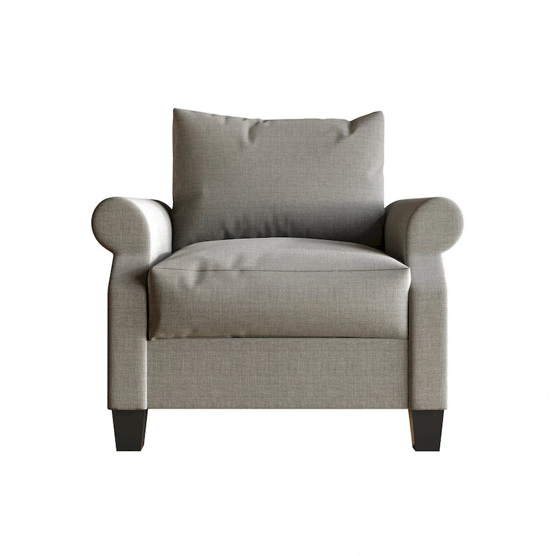 Fauteuil capitonné en lin classique