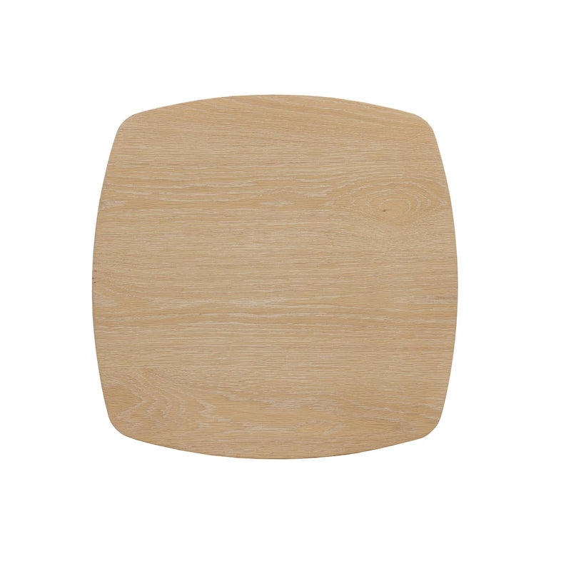 Table d'appoint contemporaine en chêne avec piètement colonne robuste