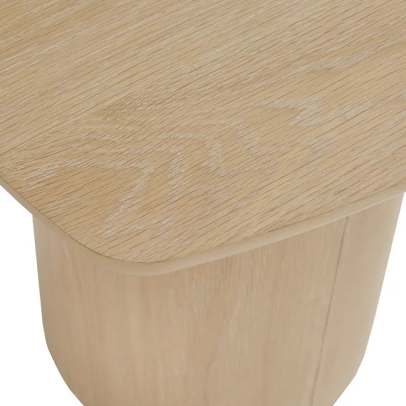 Table d'appoint contemporaine en chêne avec piètement colonne robuste