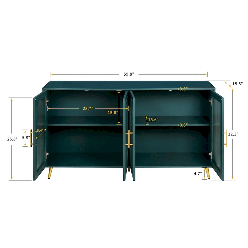 Meuble TV en bois avec armoire de rangement et étagères réglables