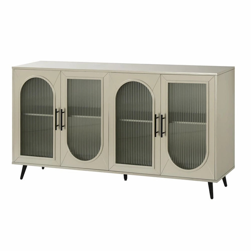 Meuble TV en bois avec armoire de rangement et étagères réglables