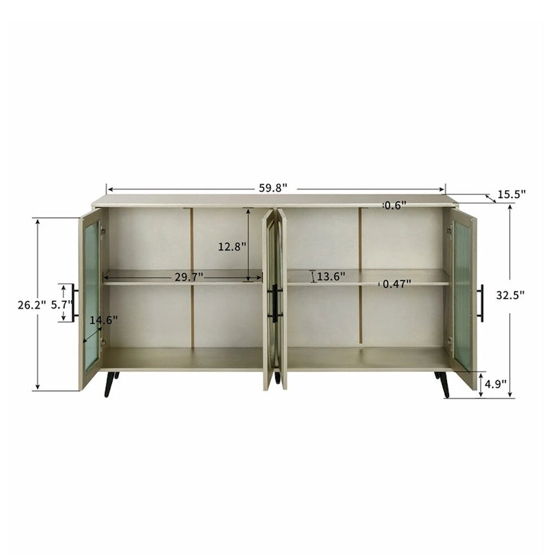Meuble TV en bois avec armoire de rangement et étagères réglables
