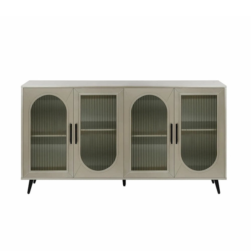 Meuble TV en bois avec armoire de rangement et étagères réglables