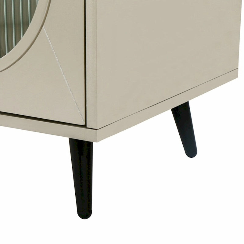 Meuble TV en bois avec armoire de rangement et étagères réglables