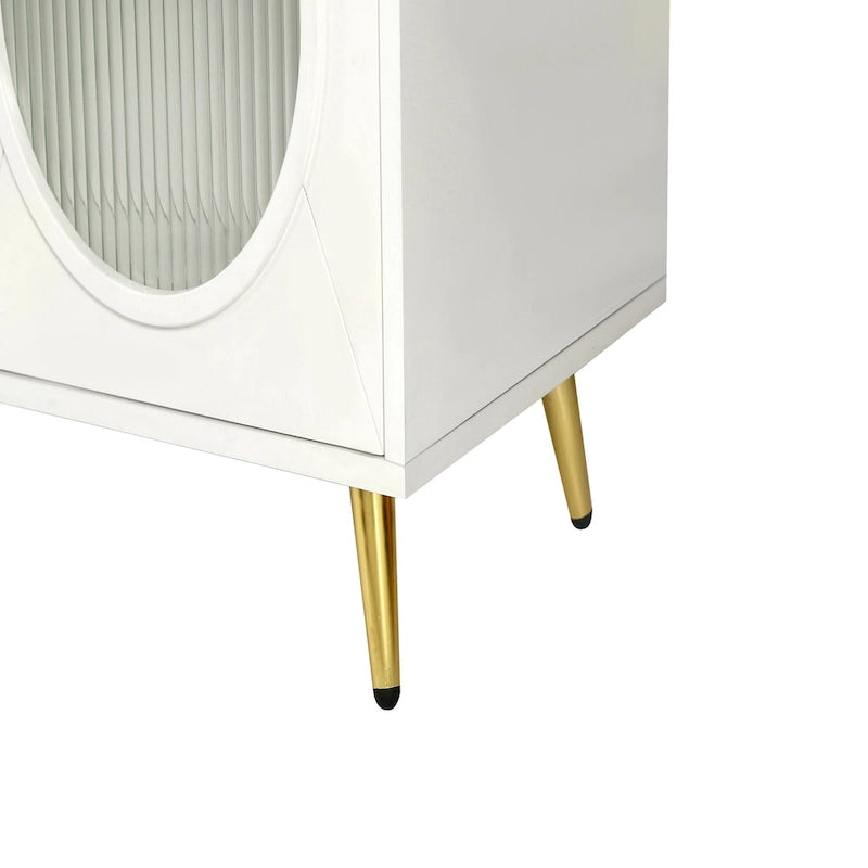 Meuble TV en bois avec armoire de rangement et étagères réglables