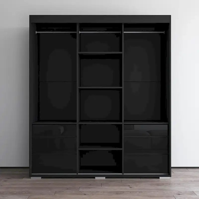 Armoire moderne de 180 cm à 3 portes avec miroir