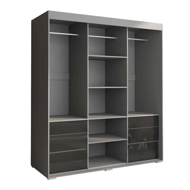 Armoire moderne de 180 cm à 3 portes avec miroir